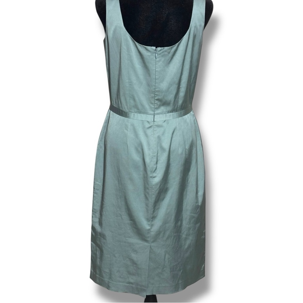 Ann Louise Roswald UK 12 Stylish Light Teal Empire Waist Sleeveless Satin Dress - Picture 6 of 16
